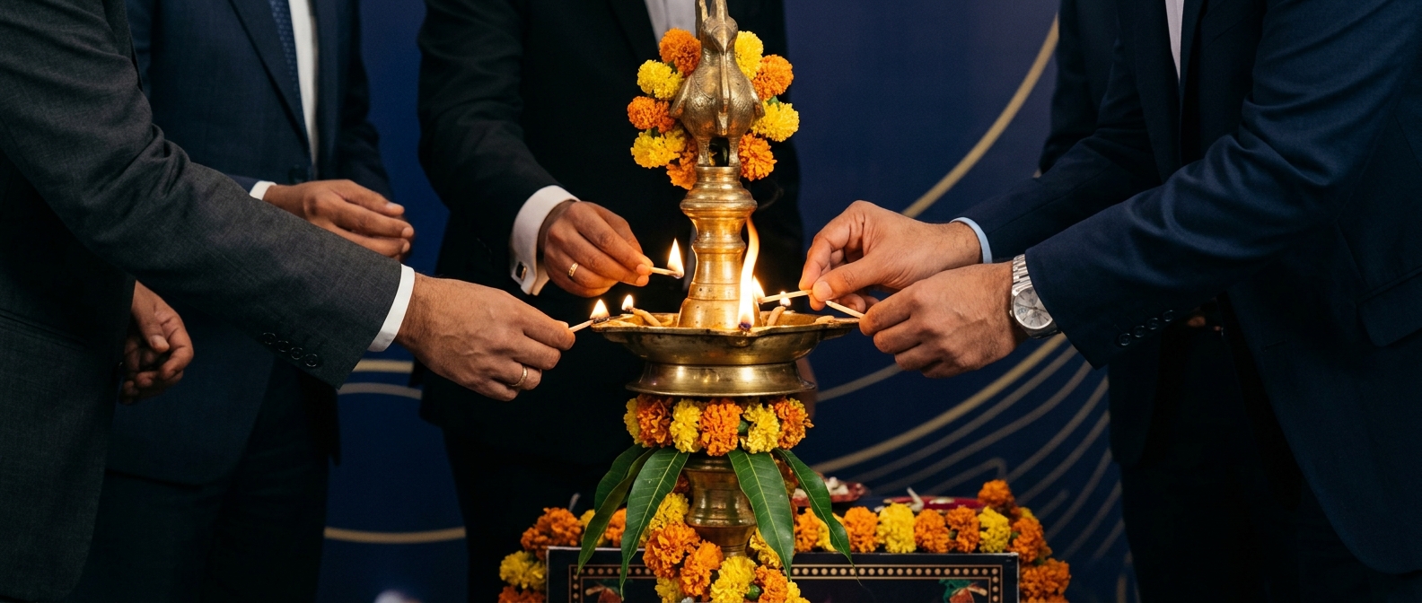 Lamp lighting at the summit inauguration